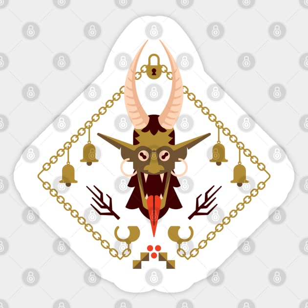 Merry Krampus Sticker by mortarmade